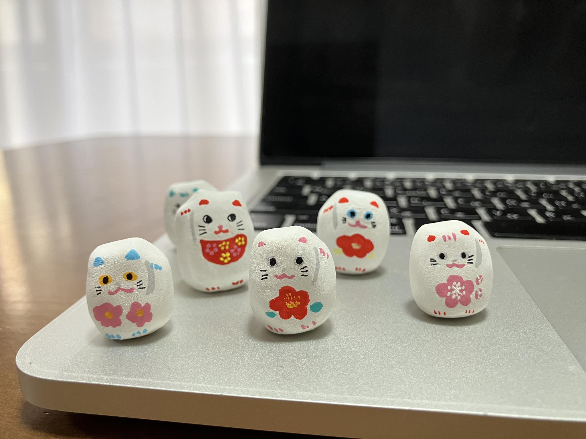 豆豆ころりん招き猫【左手・黄色いお花】 | 3枚目